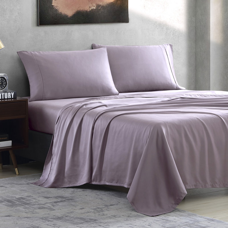 Sateen Sheet Set, Lilac, Full Sheet Set + Fitted Sheet + 2 Pillowcases