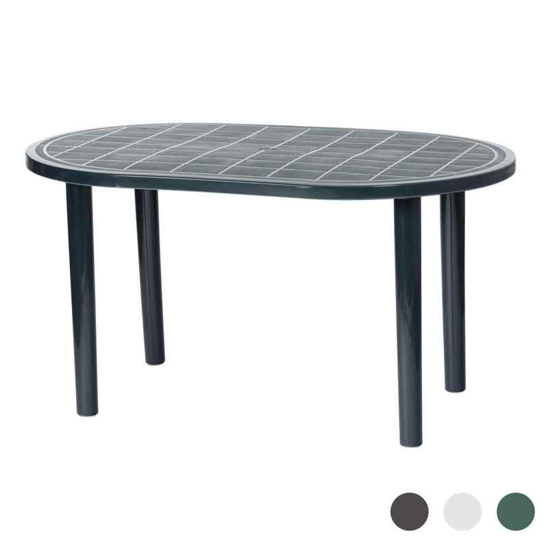 Oval Outdoor Dining Table , 90cm cm W 140cm cm D, Grey