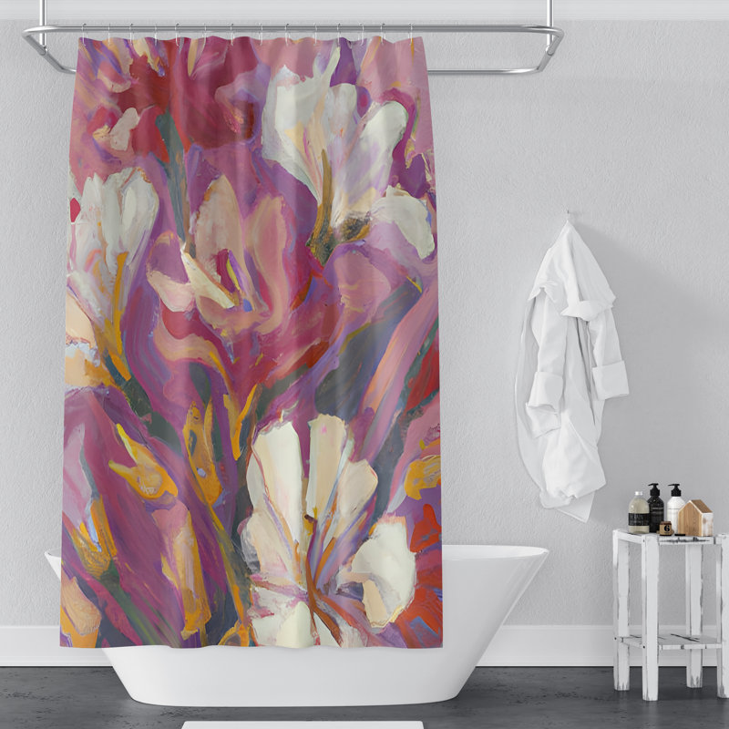 Cuddington Floral Shower Curtain, 72" H x 70" W