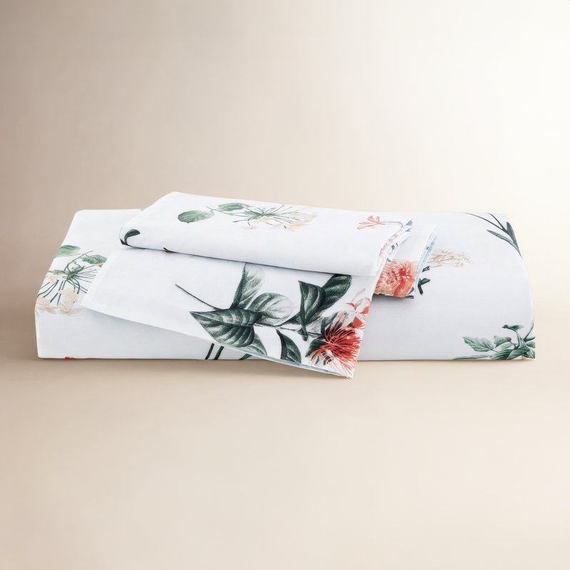 Bedsure 100% Cotton Reversible Floral Duvet Cover Set, Queen Duvet Cover + 2 Standard Shams, Green/Yellow Floral