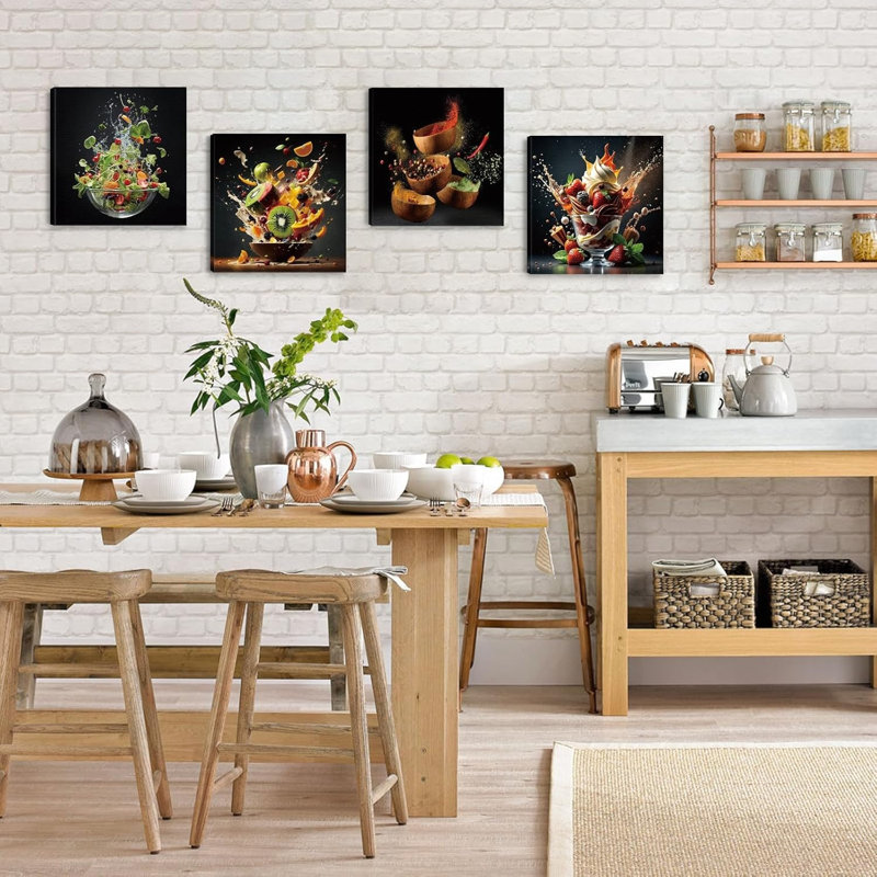 4 Piece No Frame Print on Canvas