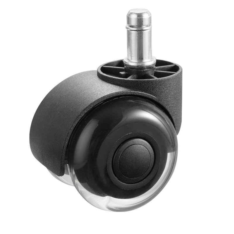 Black Polyurethane 2-Inch Office Chair Caster Wheels Set of 5