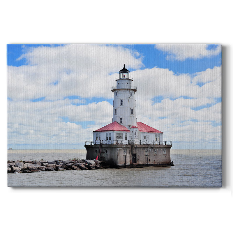 Phare de Chicago Harbor II, reproduction sur toile, H 24 po x l 36 po x P 1,5 po