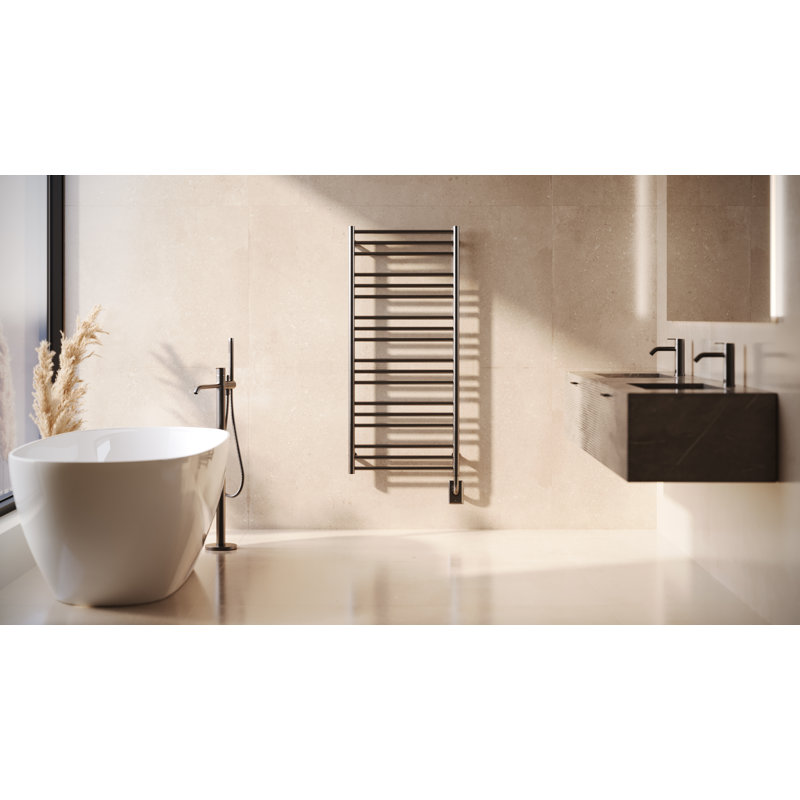 Sorano Wall Mount Electric Towel Warmer, 47.5" H x 23.5" W x 2.75" D, Gunmetal