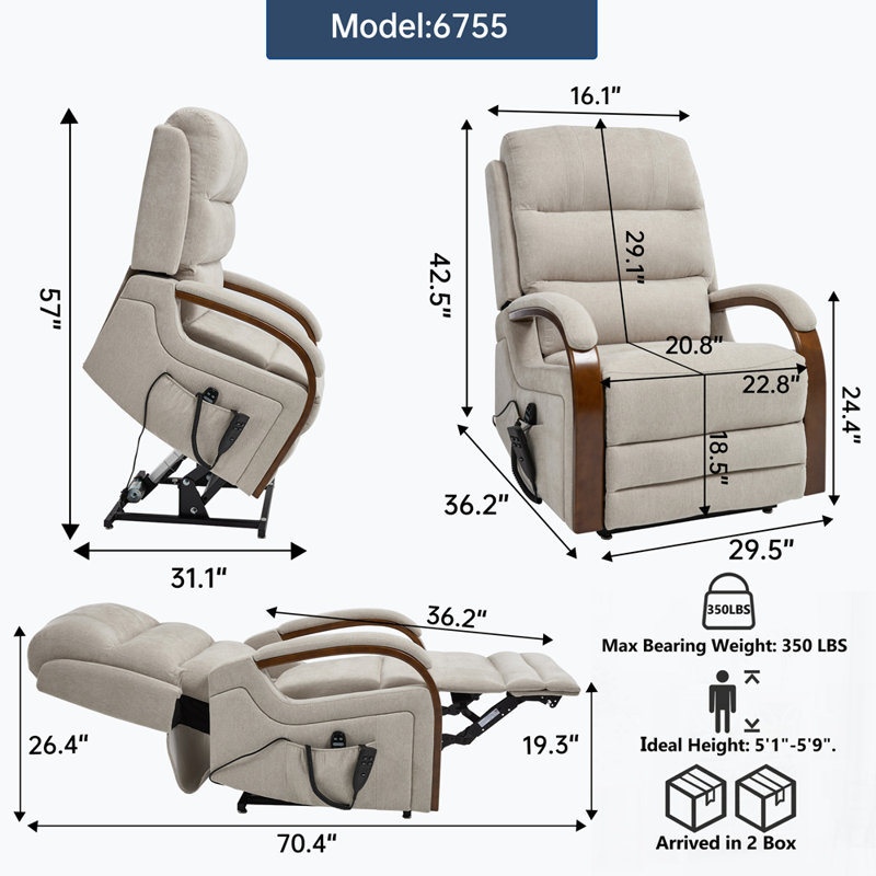 Fauteuil inclinable Chenille, Beige