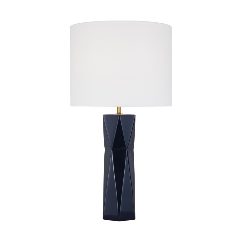 Fernwood 1-Light Medium Table Lamp, Gloss Navy
