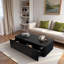 Modern Square Spiral Grain Coffee Table With 2 Drawers-877987525
