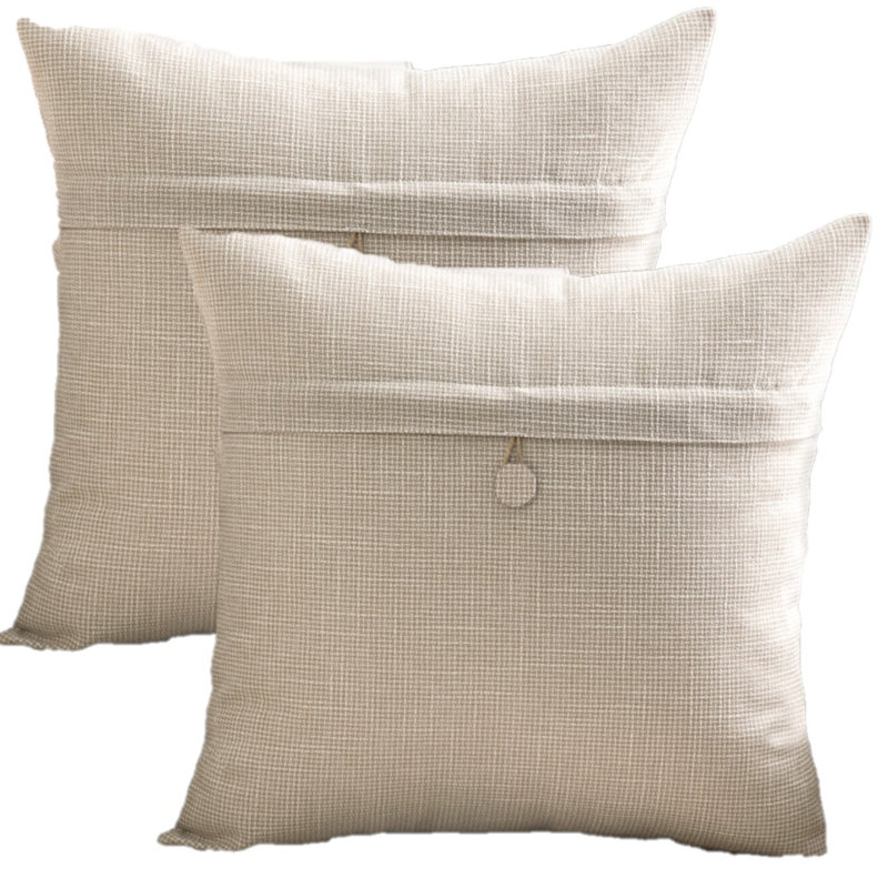 Housses de coussin carrées, Crème, 18 po x 18 po, Non