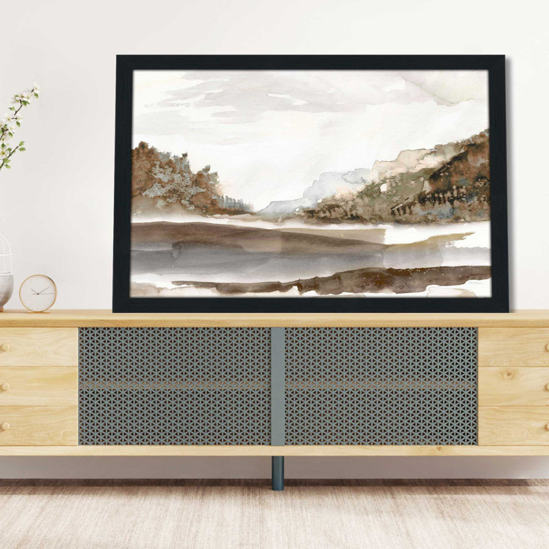 Mountain Time - Peinture, L 39,5 po x H 27,5 po, Cadre noir