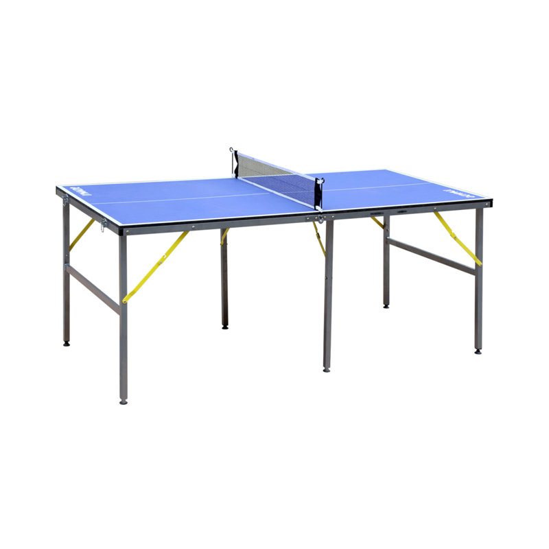 Ensemble de table de ping-pong pliable et portatif de 6 pi pour tennis de table de taille moyenne pliable et portatif pour jeux d'intérieur et d'extérieur avec filet, 2 raquettes de tennis de table et 3 balles