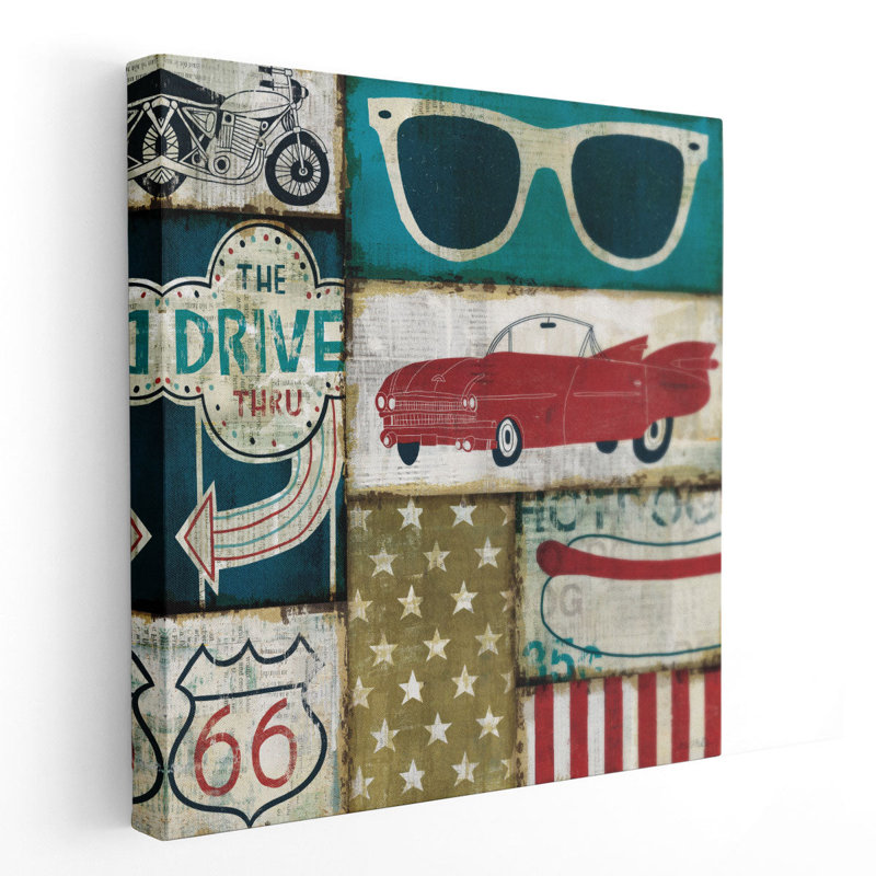 American Pop II - reproduction d'art sur toile, H 40 po x l 40 po