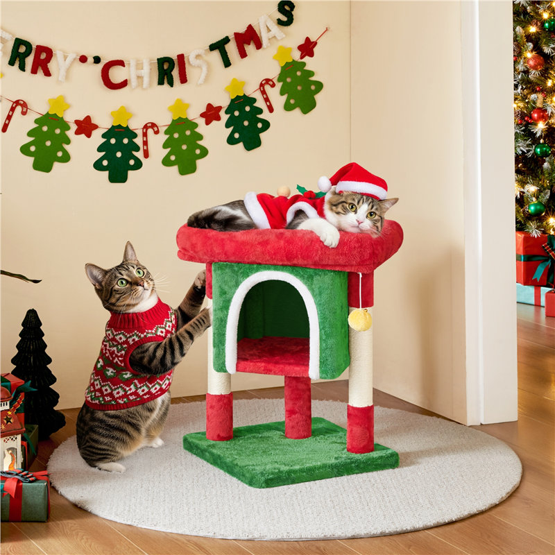 59cm Cat Tree, Red/Green
