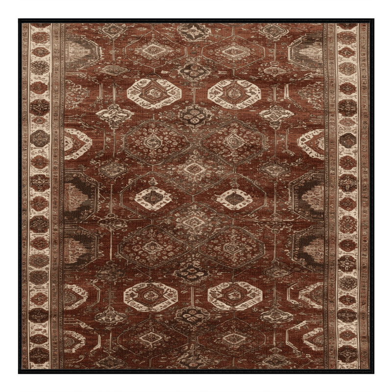 Tapis brun lavable à la machine, Carré 6 pi