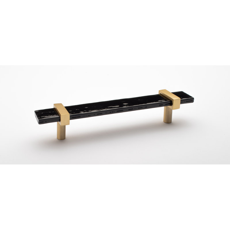 Adjustable 9" Length Bar Pull, 7", Satin Brass/Black