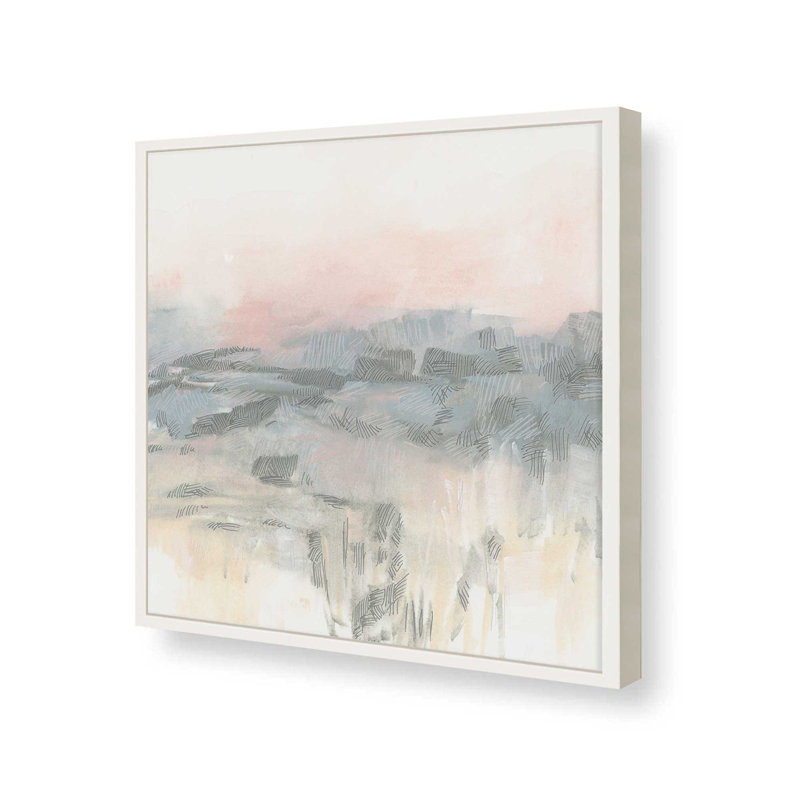 «Crosshatch Fields II» par June Erica Vess, reproduction d'art, H 30 po x l 30 po, Blanc