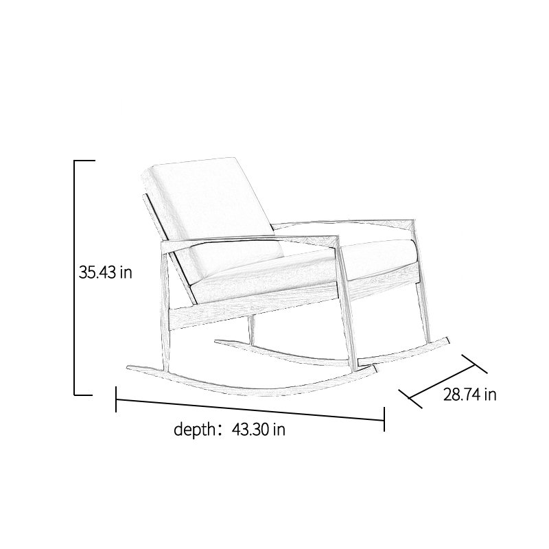 Chaise berçante simple en métal massif