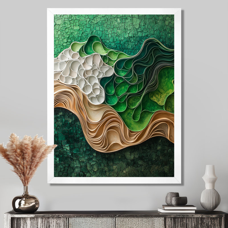 Omolade - Abstract Wall Decor, 20" H x 12" W, Reproduction encadrée d'une seule photo, White