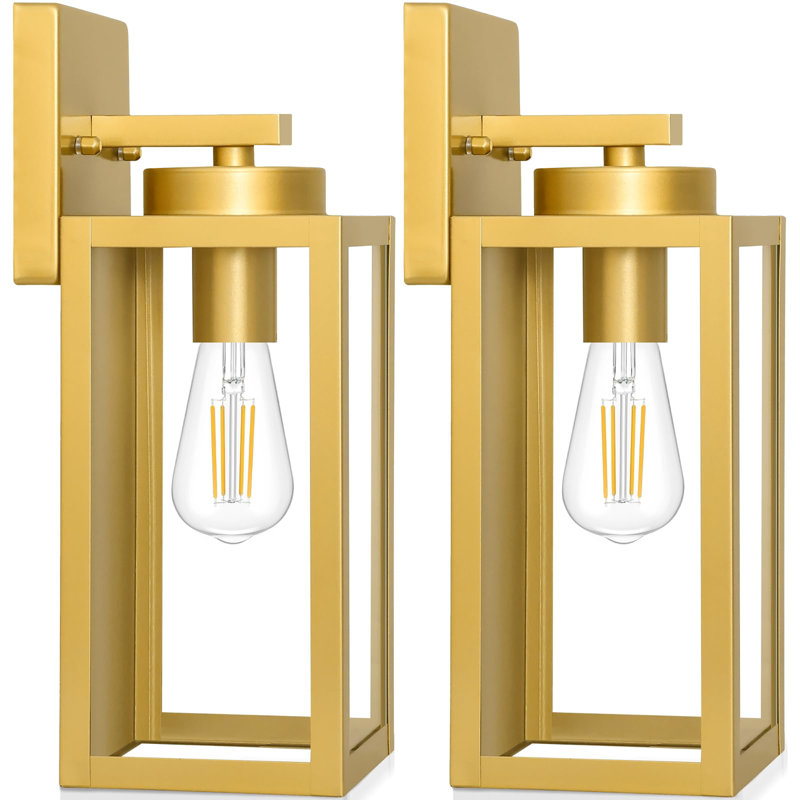 Ensemble de 2 luminaires muraux d'extérieur, Doré