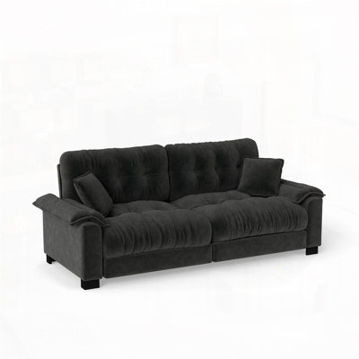Modern 94" Chenille Pleated 3-Seater Sofa