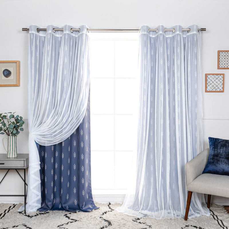 Rideau obscurcissant en polyester Kariyah, L 52 po x L 84 po, Indigo