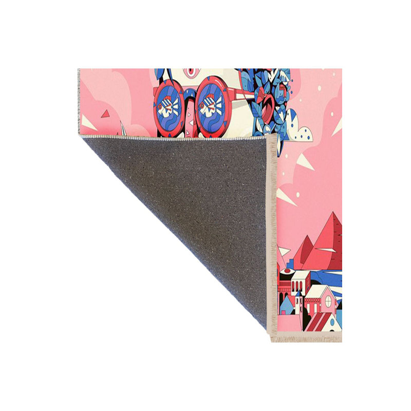 Tapis décoratif moderne lavable à la machine rose, Sous-tapis rectangulaire 2 pi 6 po x 4 pi 11 po