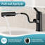 Robinet de salle de bain moderne à un trou avec affichage numérique de la température et 3 modes de jet-126226168