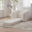 40" Foldable Single Sofa Bed With Armrest & Backrest, Convertible Chenille Boneless Cloud Floor Mattress Sleeper Lounge Accent Chair With Pillow For Apartment Living Room Bedroom Dorm Guestroom, Ivory-1606785378