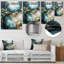 Or et fleurs blanches sur pierre bleue IV - Art mural en métal Geode Stone-47375825