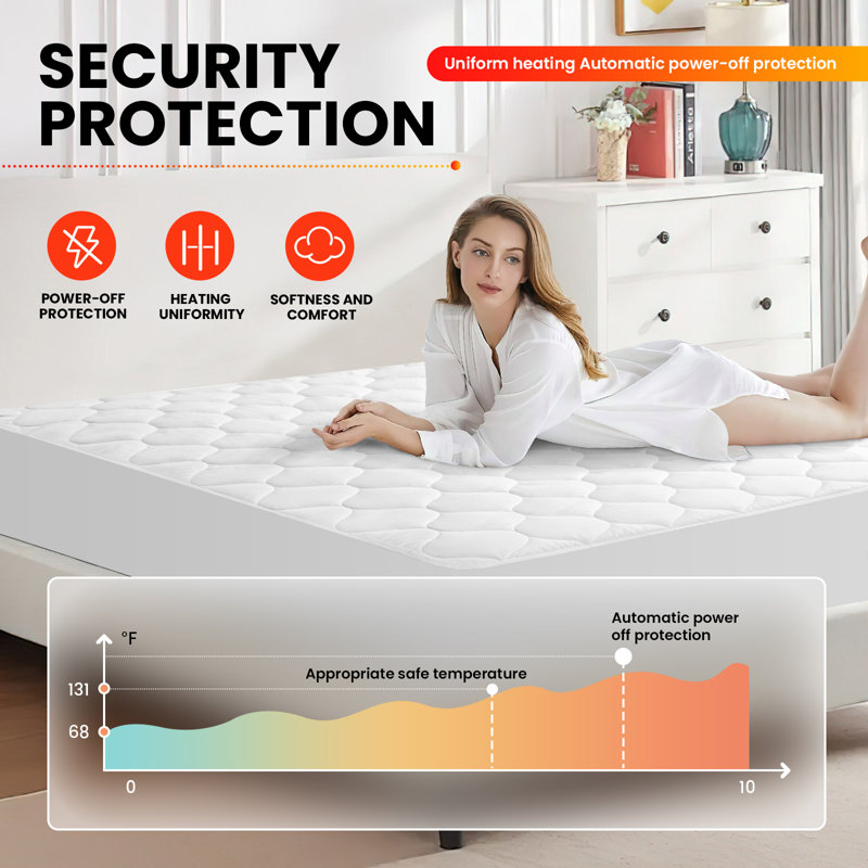 Heating Mattress Pad Queen Gray