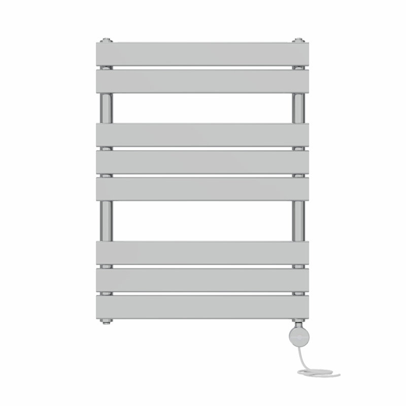 Flat Panel Towel Rail Heated Towel Rails, 80cm H x 60cm W x 6.2cm D, Chrome