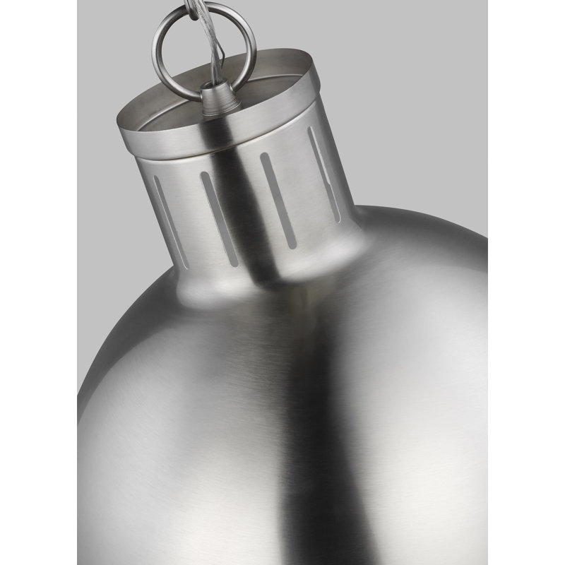 Geoffrey 1 - Light Unique/Statement Pendant, No , Brushed Nickel, 18" H x 13.25" W x 13.25" D