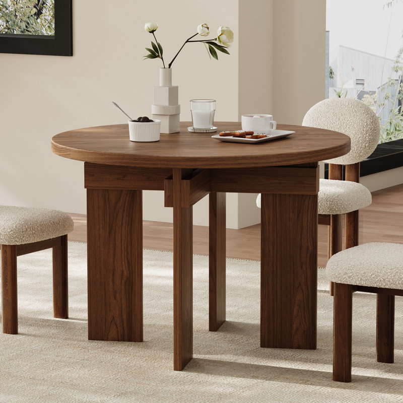 Table de salle à manger Modern Modern, Noyer, H 29,9 po x l 35,4 po x P 35,4 po