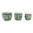 Ceramic Planters Floral Pattern Indoor Outdoor Decorative Garden Pots For Home And Garden Display Use Set Of 3 - 9", 8", 7" Green