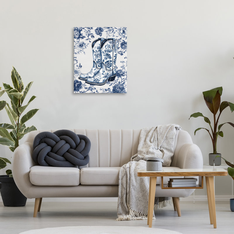 Fleurs et fleurs bleues printanières, H 30 po x l 24 po