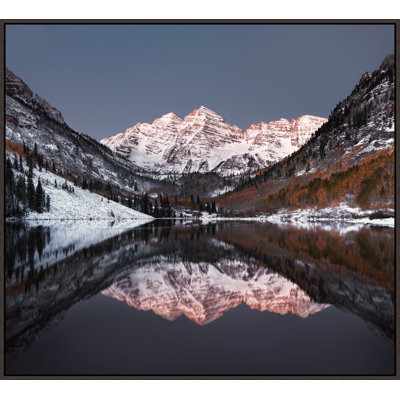 Winter Maroon Bells VI Framed Painting Canvas