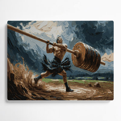 Art mural en métal noir Sports Caber Toss
