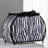 11.75" In Zebra Animal Print Purse W/ Black Faux Handle Table Lamp