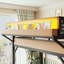 Lit mezzanine simple TG avec glissoire, tablettes de rangement et garde-robe intégrée, structure en métal avec ports USB et lumières DEL, naturel-759793010-759793015