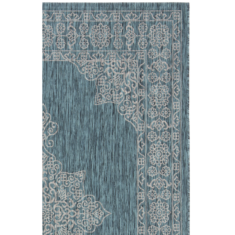 Amedee Performance Oriental Indoor/Outdoor Area Rug, Square 6'7"
