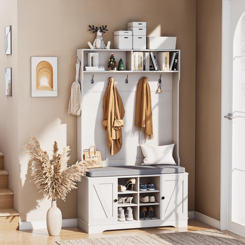 Hall Tree 42cm Wide, White
