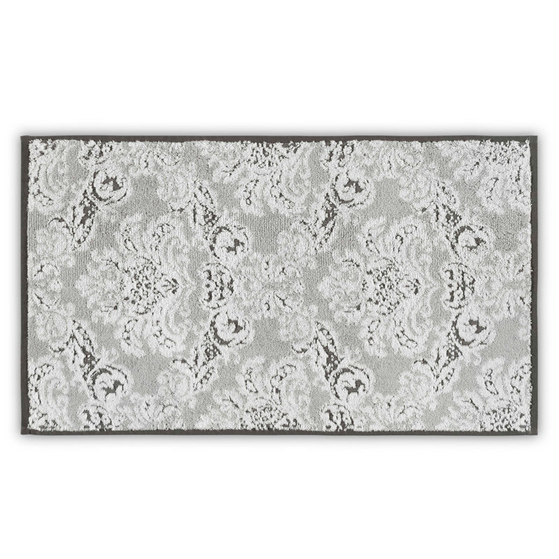 Serviette de bain 100% coton Alysa, Gris clair / Blanc