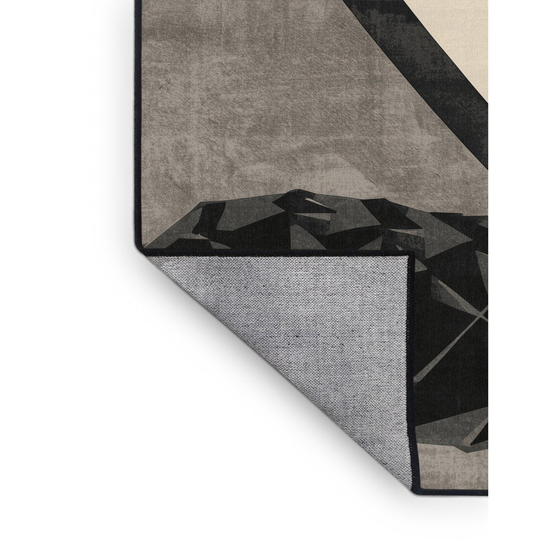 Tapis gris élégant et délavé à la machine Osazee Basilisk, 3 X 5