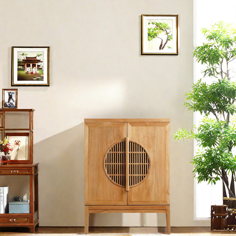 Simple Light Luxury Entrance Cabinet Accent Cabinet, Burlywood