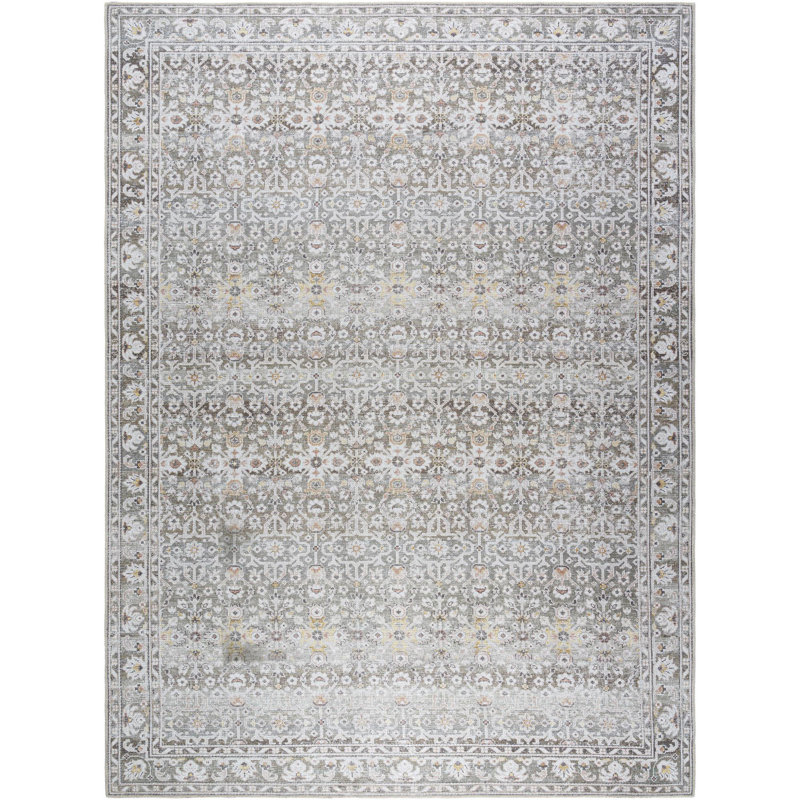 Tapis traditionnel olive lavable à la machine Our PNW Home x Livabliss Rainier, Rectangle 3 pi 3 po x 4 pi 11 po