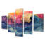 «Pink and Blue Coastal Oceans Storm» - ensemble d'art mural côtier