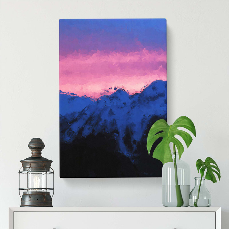 Mountain Sunset In Sion Switzerland In Abstract - Wrapped Canvas, 91cm H x 60cm W x 3cm D