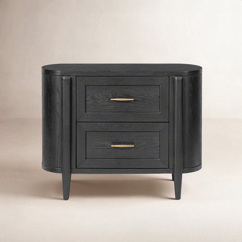 Tolle Nightstand-Drifted Matte Black Veneer