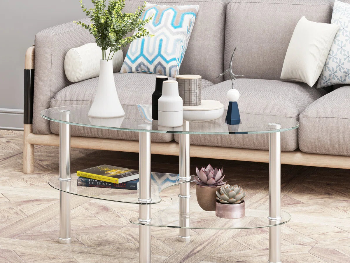 Lipoton Glass Coffee Table Glass Top Coffee Table Glass Living Room