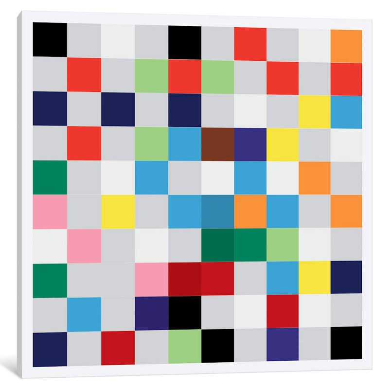 Modern Art - Pixilated Tile Art Colorful Square Pattern - Wrapped Canvas Print, 45.72 cm H x 45.72 cm W x 3.175 cm D