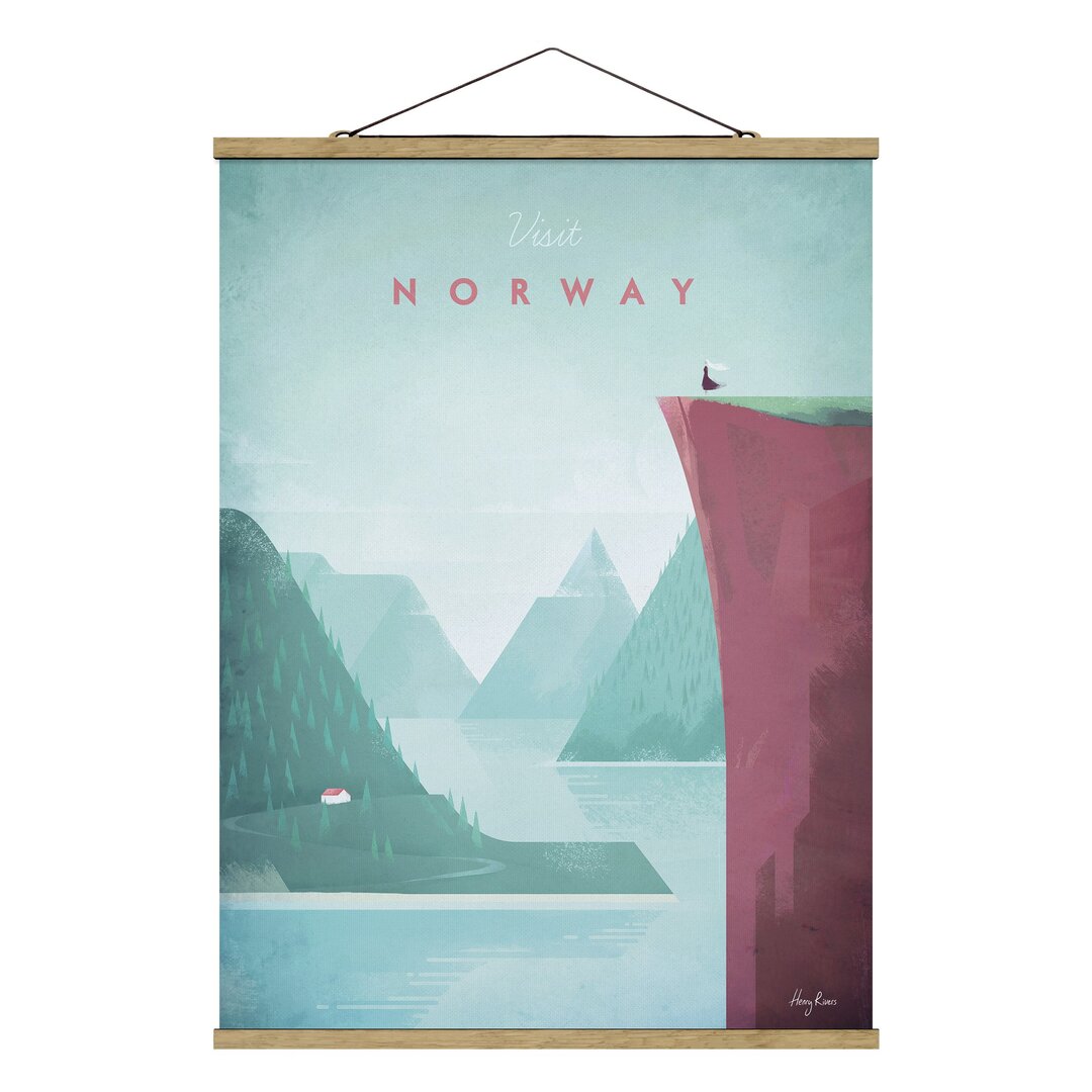 Stoffbild Travel Poster - Norwegen